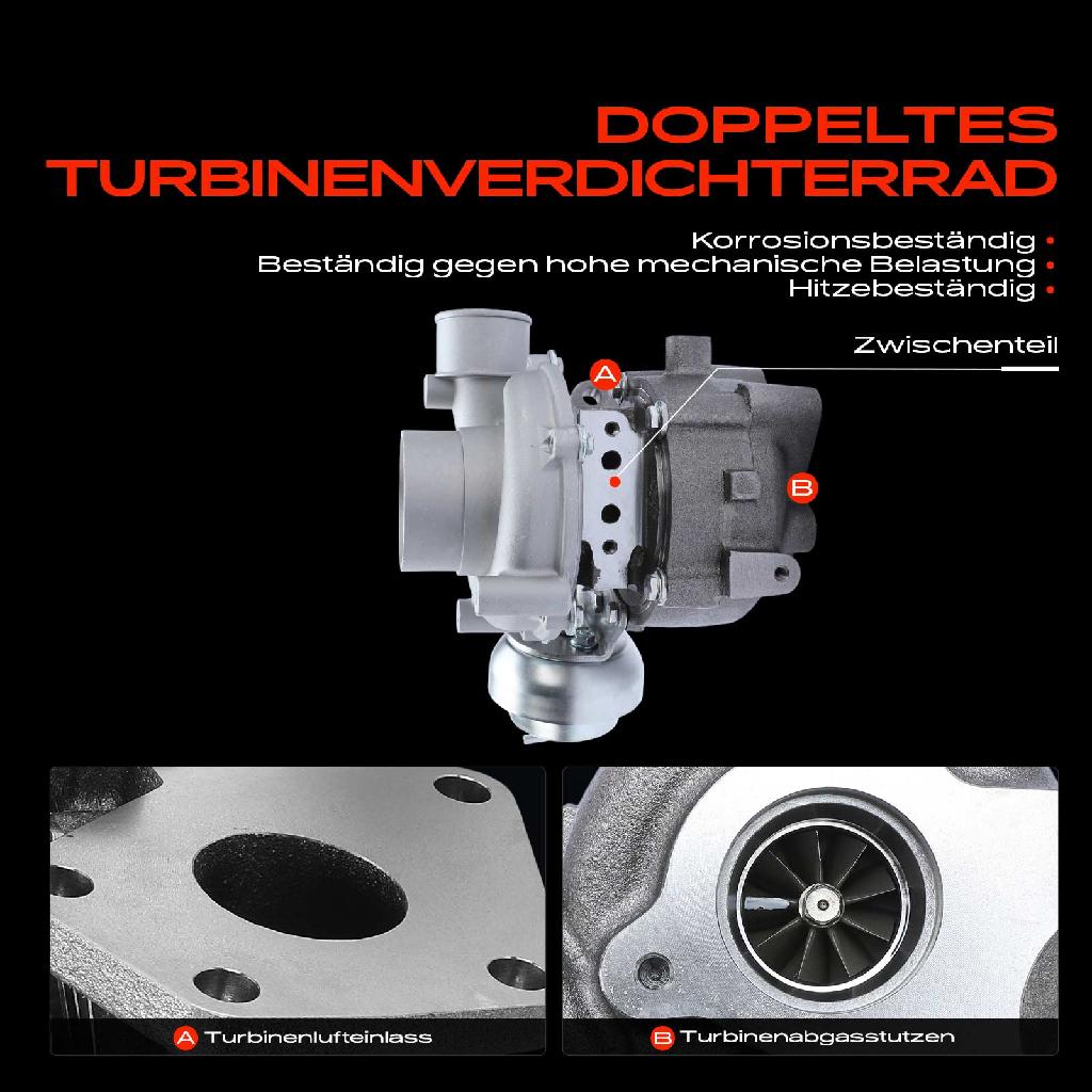 1x Abgasturbolader für Mazda 3 BK 3 Stufenheck 5 CR 6 Hatchback GG GH 6 Kombi 6 Station Wagon GY