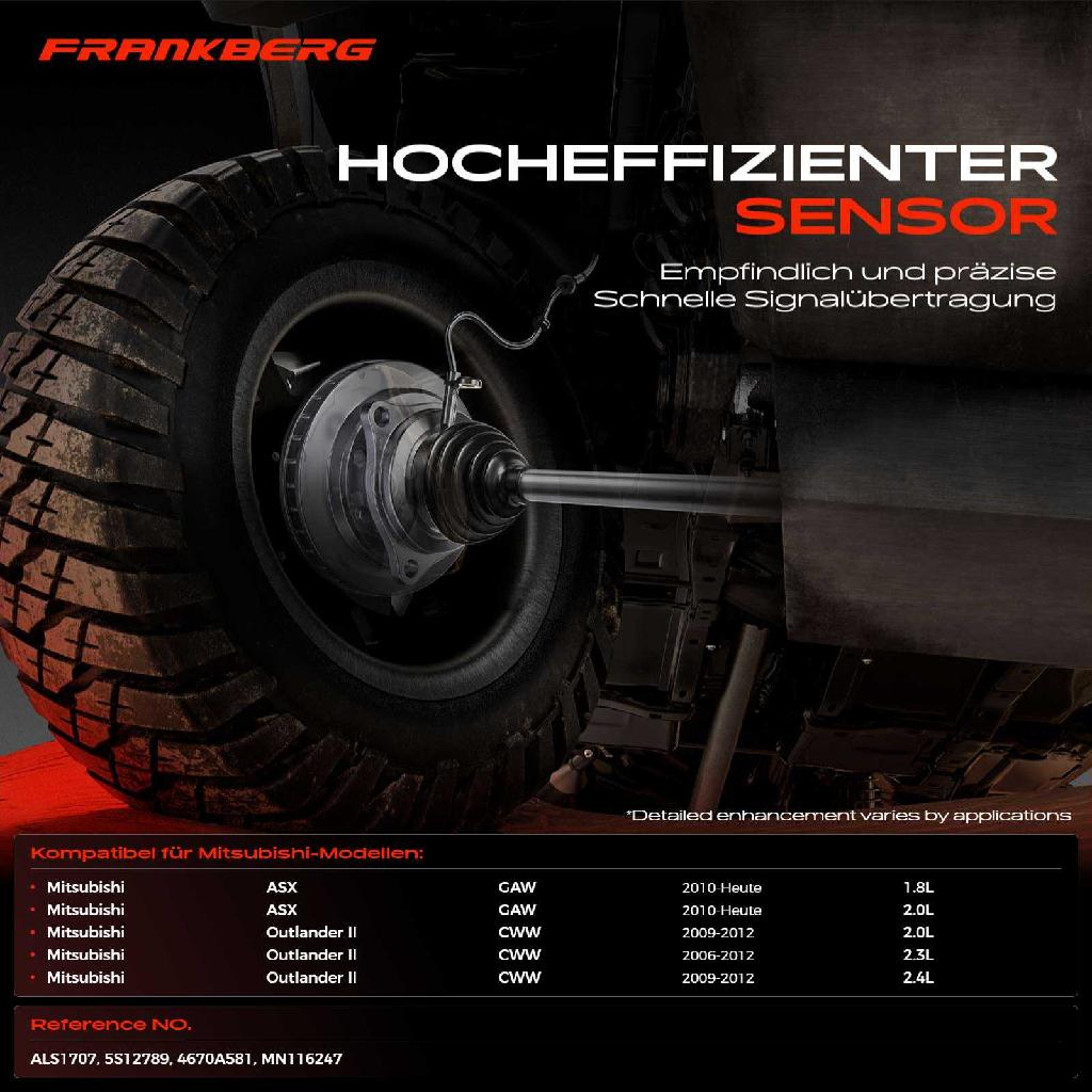 1x ABS Sensor Hinterachse links für Mitsubishi ASX Outlander II 1.8L 2.0L 2.3L 2.4L Bj ab 2006