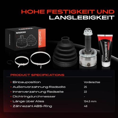 Frankberg 1x Antriebswelle Gelenksatz Vorderachse für Hyundai Accent IV Stufenheck RB KIA UB 1.4L Bild Frankberg 1x Antriebswelle Gelenksatz Vorderachse für Hyundai Accent IV Stufenheck RB KIA UB 1.4L