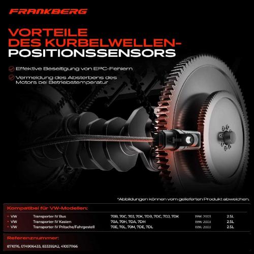 1x Kurbelwellensensor Impulsgeber für VW Transporter IV Bus Kasten Pritsche 70A 70H Bild 1x Kurbelwellensensor Impulsgeber für VW Transporter IV Bus Kasten Pritsche 70A 70H