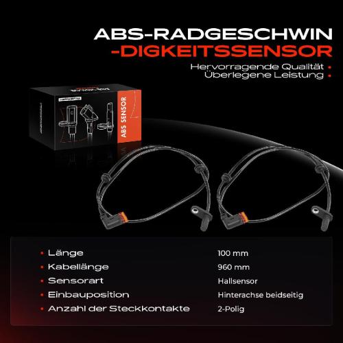 Frankberg 2x ABS Sensor Hinterachse beidseitig für Mercedes-Benz G-Klasse W463 Sprinter 5-T B907 Kasten 4.0L Bj ab 2018 Bild Frankberg 2x ABS Sensor Hinterachse beidseitig für Mercedes-Benz G-Klasse W463 Sprinter 5-T B907 Kasten 4.0L Bj ab 2018