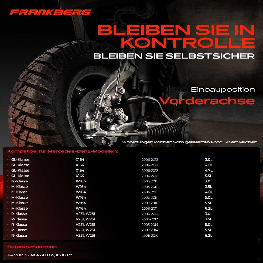 2x Traggelenk Vorderachse für Mercedes-Benz GL-Klasse X164 M-Klasse W164 R-Klasse V251 W251