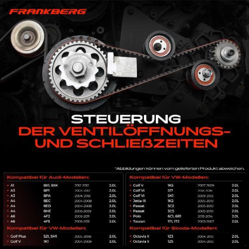 Frankberg 1x Zahnriemensatz Zahnriemen für VW Golf 5 6 EOS 1F Audi TT 8J A3 8P A4 Bild Frankberg 1x Zahnriemensatz Zahnriemen für VW Golf 5 6 EOS 1F Audi TT 8J A3 8P A4