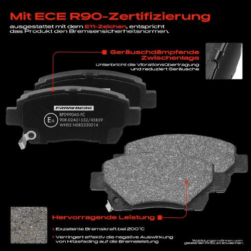 4x Bremsbeläge Vorderachse für Toyota Celica Corolla Kombi Stufenheck Verso IQ MR 2 III Prius Liftback Bild 4x Bremsbeläge Vorderachse für Toyota Celica Corolla Kombi Stufenheck Verso IQ MR 2 III Prius Liftback