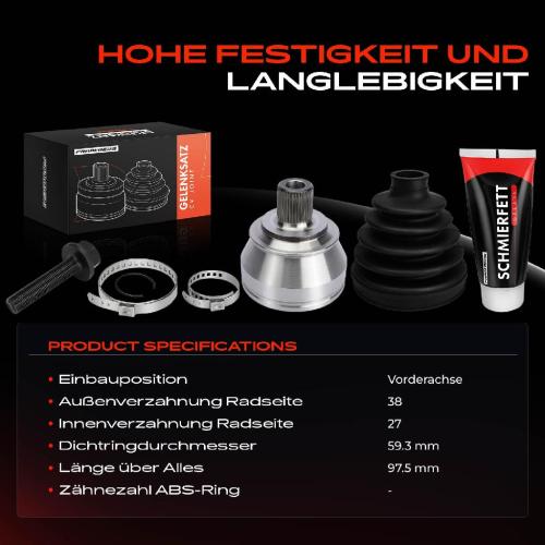 Frankberg 1x Antriebswelle Gelenksatz Vorderachse für VW Phaeton Audi A6 4F A8 4E 2003-2016 Bild Frankberg 1x Antriebswelle Gelenksatz Vorderachse für VW Phaeton Audi A6 4F A8 4E 2003-2016
