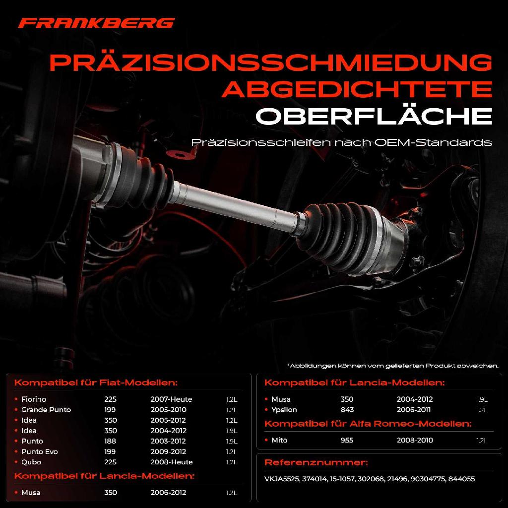 1x Antriebswelle Gelenksatz Vorderachse für Fiat Punto Idea Lancia Musa Alfa Romeo Mito