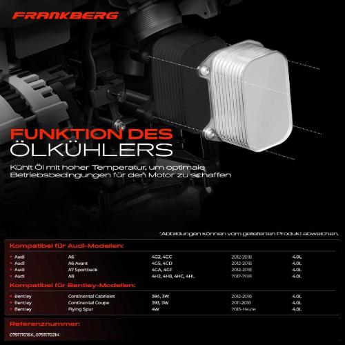 1x Ölkühler Motoröl für Audi A6 4G2 A7 4GC 4GA 4GF A8 4H2 Continental Flying Spur Bild 1x Ölkühler Motoröl für Audi A6 4G2 A7 4GC 4GA 4GF A8 4H2 Continental Flying Spur