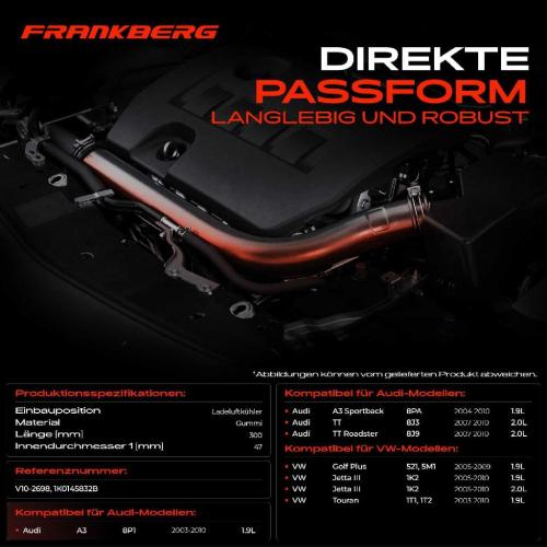 1x Kühlerschlauch Turboschlauch für VW Golf Plus V VVariant Jetta III Touran Audi A3 Sportback TT Seat Skoda Bild 1x Kühlerschlauch Turboschlauch für VW Golf Plus V VVariant Jetta III Touran Audi A3 Sportback TT Seat Skoda