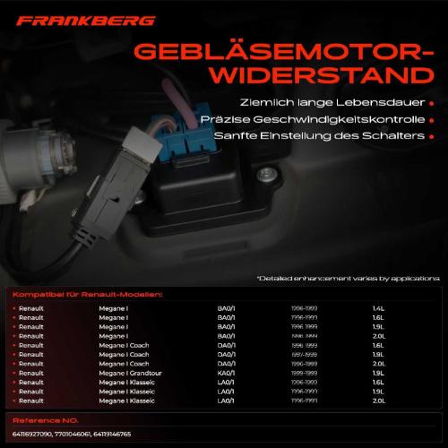 1x Widerstand Vorwiderstand Gebläsemotor für Renault Megane I BA0/1 EA0/1 DA0/1 KA0/1 LA0/1 Bild 1x Widerstand Vorwiderstand Gebläsemotor für Renault Megane I BA0/1 EA0/1 DA0/1 KA0/1 LA0/1