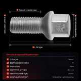 20x Radschraube für Mercedes-Benz W169 W245 W204 W211 W164 W220 W639