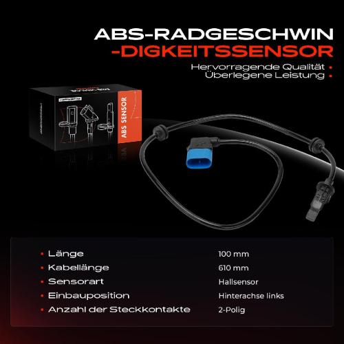 1x ABS Sensor Hinterachse links für Mercedes-Benz S-Klasse V222 W222 X222 3.0L 3.5L 4.7L 6.0L 2013-2020 Bild 1x ABS Sensor Hinterachse links für Mercedes-Benz S-Klasse V222 W222 X222 3.0L 3.5L 4.7L 6.0L 2013-2020