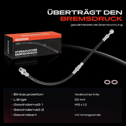 Frankberg 1x Bremsschlauch Bremsschläuche Vorderachse Links für Subaru Impreza Legacy I II 1.3L-2.5L Bild Frankberg 1x Bremsschlauch Bremsschläuche Vorderachse Links für Subaru Impreza Legacy I II 1.3L-2.5L