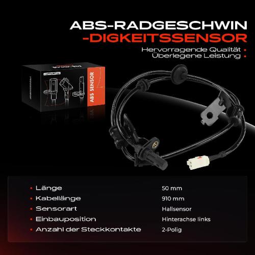 Frankberg 1x ABS Sensor Hinterachse links für KIA Carens IV 1.6L 1.7L 2.0L Bj ab 2013 Bild Frankberg 1x ABS Sensor Hinterachse links für KIA Carens IV 1.6L 1.7L 2.0L Bj ab 2013