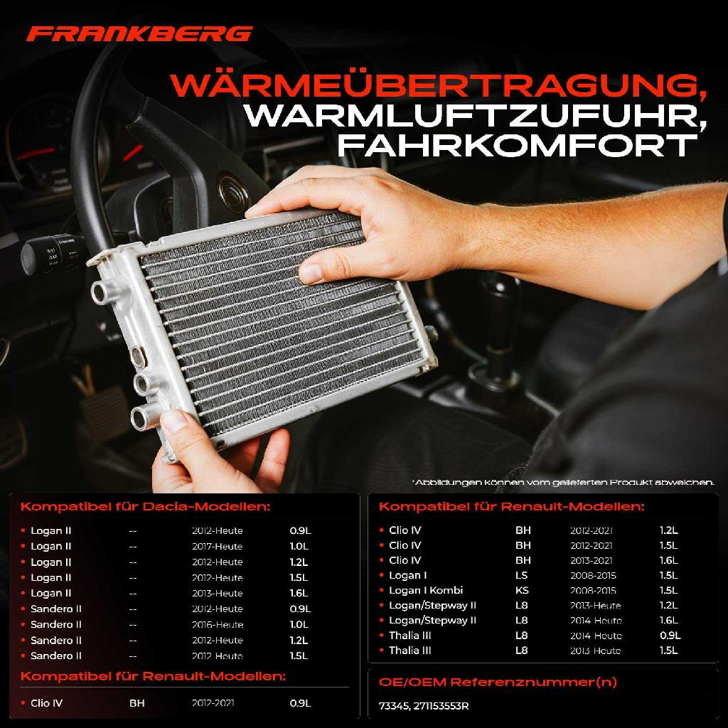 1x Wärmetauscher Innenraumheizung für Dacia Logan II Sandero II Renault Clio IV