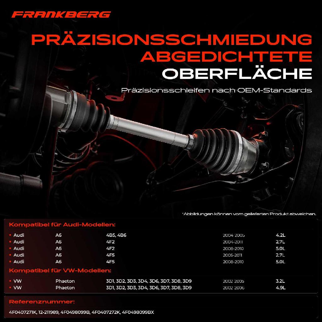 1x Antriebswelle Gelenksatz Vorderachse für VW Phaeton 3D Audi A6 4F2 Avant 4B5 2002-2011