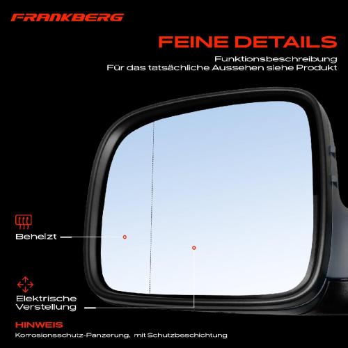 Frankberg 1x Außenspiegel Links für VW Multivan T5 Transporter 7E 7H 7J 2003-2015 Bild Frankberg 1x Außenspiegel Links für VW Multivan T5 Transporter 7E 7H 7J 2003-2015