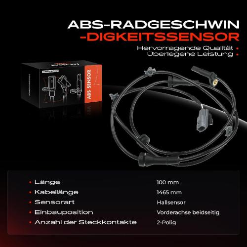 1x ABS Sensor Vorderachse beidseitig für Nissan Juke F15 1.2L 1.5L 1.6L 2010-2019 Bild 1x ABS Sensor Vorderachse beidseitig für Nissan Juke F15 1.2L 1.5L 1.6L 2010-2019