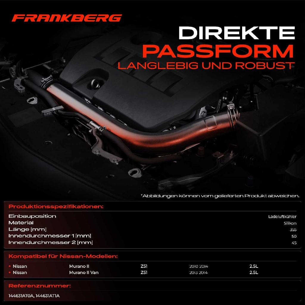 1x Kühlerschlauch Turboschlauch für Nissan Murano II Z51 Murano II Van 2.5L 2010-2014