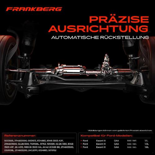 Frankberg 1x Lenkgetriebe Servolenkgetriebe für Ford Escort III GAA 1.1L 1.3L 1.6L 1980-1985 Bild Frankberg 1x Lenkgetriebe Servolenkgetriebe für Ford Escort III GAA 1.1L 1.3L 1.6L 1980-1985