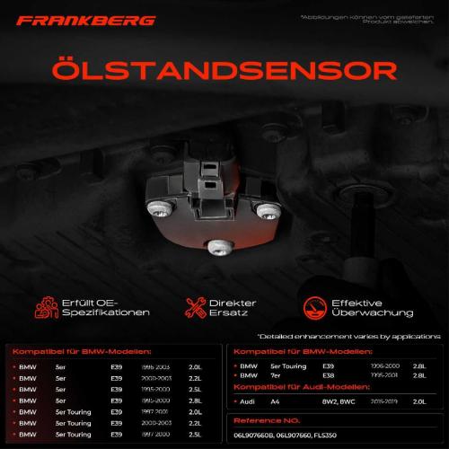Frankberg 1x Ölstandsensor für Audi A4 Allroad Avant A5 Cabriolet Sportback Q7 Bild Frankberg 1x Ölstandsensor für Audi A4 Allroad Avant A5 Cabriolet Sportback Q7
