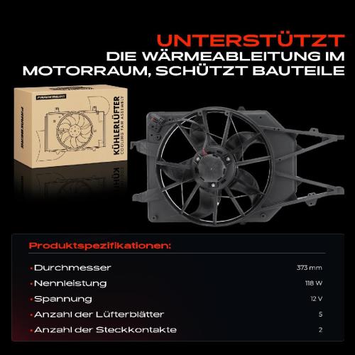 Frankberg 1x Motorkühller Einfachlüfter mit Kühlerlüfterrahmen Ford Focus DAW DFW DNW Turnier DNW 1.8L Bild Frankberg 1x Motorkühller Einfachlüfter mit Kühlerlüfterrahmen Ford Focus DAW DFW DNW Turnier DNW 1.8L