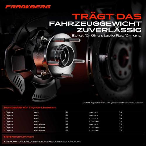 1x Radnabe Radlagersatz Hinterachse beidseitig für Toyota Yaris Verso 1.0L 1.3L 1.4L 1.5L 1999-2005 Bild 1x Radnabe Radlagersatz Hinterachse beidseitig für Toyota Yaris Verso 1.0L 1.3L 1.4L 1.5L 1999-2005