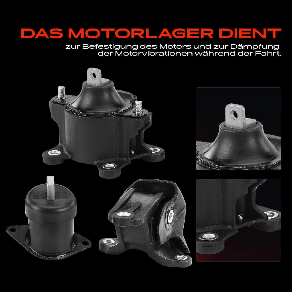 3x Motorlager Rechts für Acura TSX Honda Accord 6-9 Crosstour 2.4L Bj ab 2003