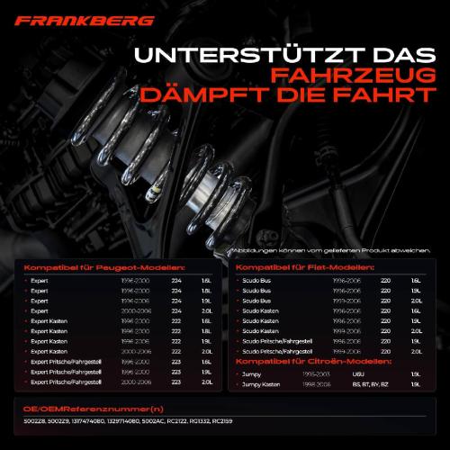 Frankberg 2x Fahrwerksfeder Vorderachse für Peugeot Expert Fiat Scudo Citroën Jumpy 1.9L Bild Frankberg 2x Fahrwerksfeder Vorderachse für Peugeot Expert Fiat Scudo Citroën Jumpy 1.9L