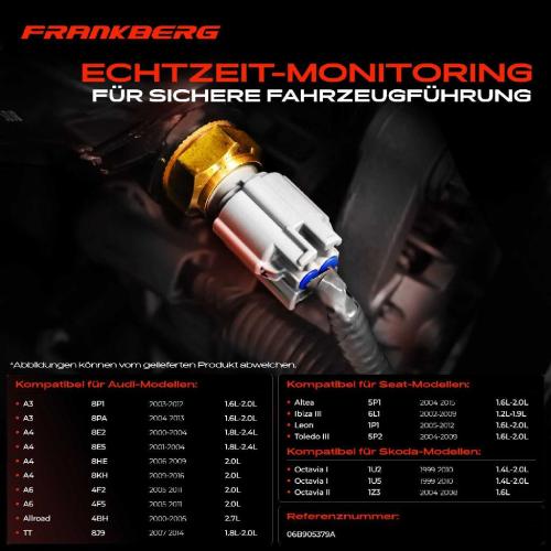 Frankberg 1x Kühlmitteltemperatur Sensor für VW Golf IV Polo Audi A3 Seat Altea Skoda Octavia Bild Frankberg 1x Kühlmitteltemperatur Sensor für VW Golf IV Polo Audi A3 Seat Altea Skoda Octavia