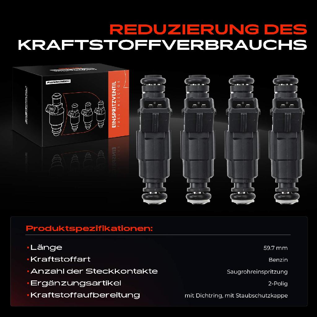 4x Einspritzventil Einspritzdüse für Peugeot 206 306 307 Citroën C2 C3