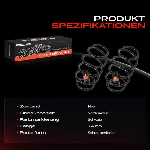 Frankberg 2x Fahrwerksfeder Vorderachse für VW Golf Opel Zafira Peugeot 308 Saab 9-3 Volvo 740 1985-2016 Bild Frankberg 2x Fahrwerksfeder Vorderachse für VW Golf Opel Zafira Peugeot 308 Saab 9-3 Volvo 740 1985-2016