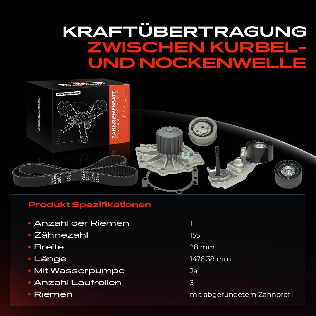 1x Zahnriemensatz Zahnriemen Wasserpumpe für Volvo S60 II S90 II V40 V60 I XC40