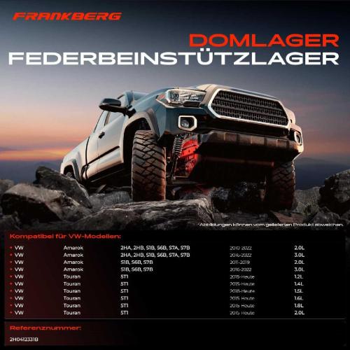 1x Domlager Federbeinstütz lager für VW Touran 5T1 Amarok 2H S1B S6B S7A 2010-2019 Bild 1x Domlager Federbeinstütz lager für VW Touran 5T1 Amarok 2H S1B S6B S7A 2010-2019