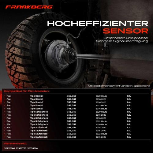 Frankberg 2x ABS Sensor Vorderachse beidseitig f r Fiat Tipo Kombi Schr gheck Stufenheck 1.0L 1.2L Bj ab 2015 Bild Frankberg 2x ABS Sensor Vorderachse beidseitig f r Fiat Tipo Kombi Schr gheck Stufenheck 1.0L 1.2L Bj ab 2015