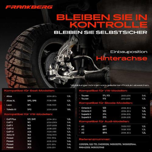 2x Querlenker Hinterachse für VW CC EOS Golf Plus V Variant VI Jetta Passat Scirocco Touran Audi A3 Bild 2x Querlenker Hinterachse für VW CC EOS Golf Plus V Variant VI Jetta Passat Scirocco Touran Audi A3