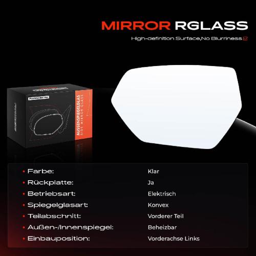 1x Spiegelglas Außenspiegel links für Seat Leon KL1 KLG 2019-2024 Bild 1x Spiegelglas Außenspiegel links für Seat Leon KL1 KLG 2019-2024