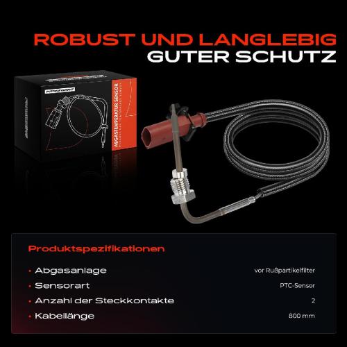 Frankberg 1x Abgastemperatursensor für VW Crafter Pritsche/Fahrgestell SZ 2.0L Bj ab 2016 Bild Frankberg 1x Abgastemperatursensor für VW Crafter Pritsche/Fahrgestell SZ 2.0L Bj ab 2016