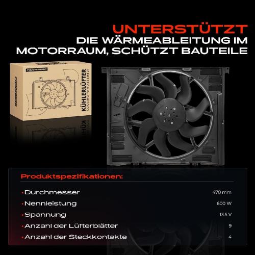 1x Motorkühller Einfachlüfter mit Kühlerlüfterrahmen BMW G20 G80 320i 330i 318i G21 G80 M340i 3.0 Bild 1x Motorkühller Einfachlüfter mit Kühlerlüfterrahmen BMW G20 G80 320i 330i 318i G21 G80 M340i 3.0