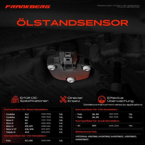 Frankberg 1x Ölstandsensor für VW Polo Audi A2 8Z0 Seat Ibiza 3 Skoda Fabia 1 Bild Frankberg 1x Ölstandsensor für VW Polo Audi A2 8Z0 Seat Ibiza 3 Skoda Fabia 1