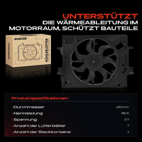 1x Motorkühller Einfachlüfter mit Kühlerlüfterrahmen Renault Clio V BF Captur II Dacia 1.0L Bild 1x Motorkühller Einfachlüfter mit Kühlerlüfterrahmen Renault Clio V BF Captur II Dacia 1.0L