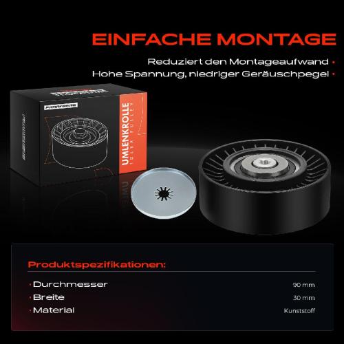 1x Umlenkrolle Führungsrolle für BMW 3er E90 E91 E92 E93 1er E82 E88 5er E60 Bild 1x Umlenkrolle Führungsrolle für BMW 3er E90 E91 E92 E93 1er E82 E88 5er E60