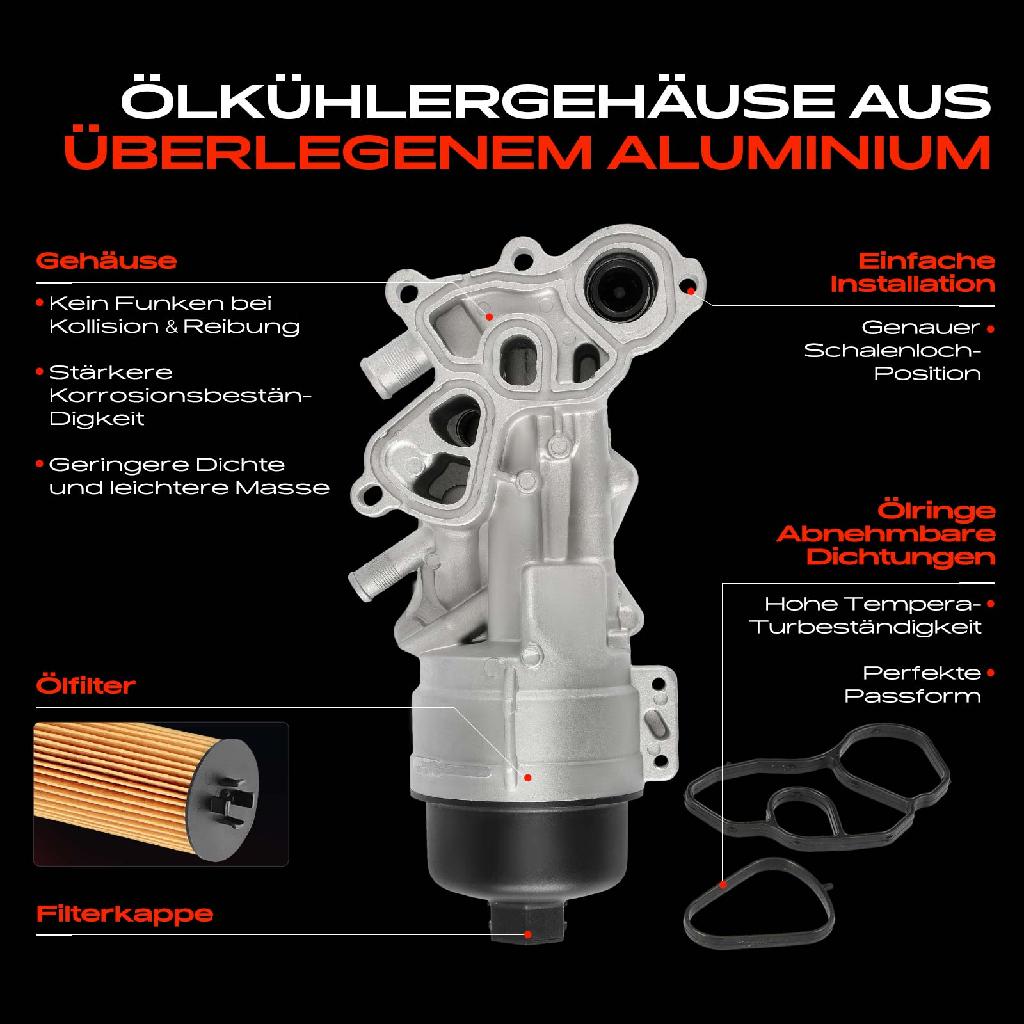 1x ÖlkühlerÖlfilter für Opel MINI R60 R61 Citroën C4 I DS3 Peugeot 207 208 I 308 I