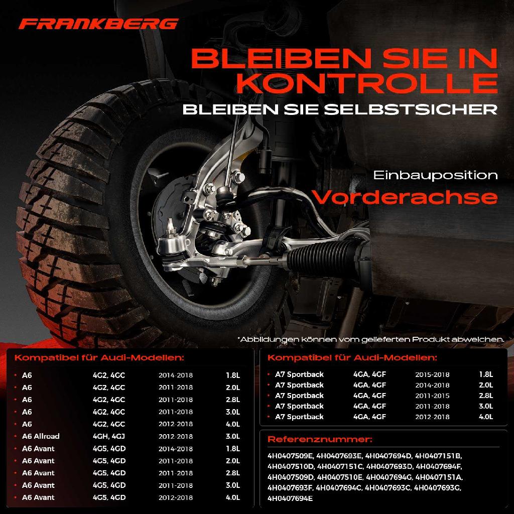 1x Querlenker Satz Vorderachse für Audi A6 Allroad Avant A7 Sportback 1.8L 2.0L 2.8L 3.0L 4.0L 2011-2018
