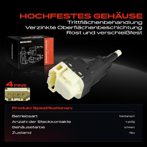 1x Bremslichtschalter für Audi A3 8P A4 8E A6 4B A8 4E R8 Allroad 1.8L 2.0L 2.7L 3.0L Bild 1x Bremslichtschalter für Audi A3 8P A4 8E A6 4B A8 4E R8 Allroad 1.8L 2.0L 2.7L 3.0L