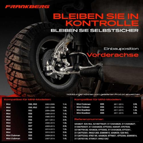 1x Querlenker Satz Vorderachse für MINI Mini Cabriolet Clubman Clubvan Coupe Roadster 1.6L 1.4L 2.0L 2001-2015 Bild 1x Querlenker Satz Vorderachse für MINI Mini Cabriolet Clubman Clubvan Coupe Roadster 1.6L 1.4L 2.0L 2001-2015