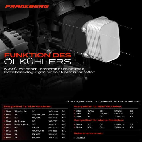 1x Ölkühler Motoröl für BMW 3er G20 G80 G21 G81 5er F90 G30 G31 7er G11 G12 Alpina Bild 1x Ölkühler Motoröl für BMW 3er G20 G80 G21 G81 5er F90 G30 G31 7er G11 G12 Alpina