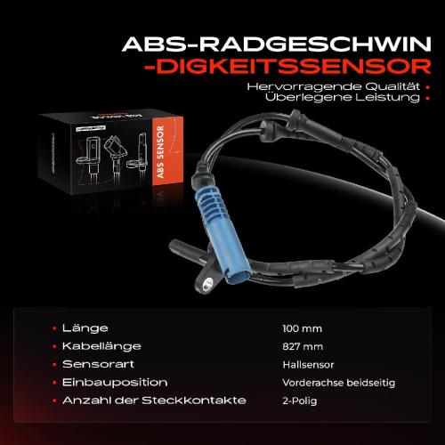 1x ABS Sensor Vorderachse beidseitig für BMW X3 E83 2.0L 2.5L 3.0L 2003-2011 Bild 1x ABS Sensor Vorderachse beidseitig für BMW X3 E83 2.0L 2.5L 3.0L 2003-2011