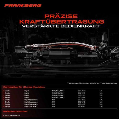 2x Seilzug Feststellbremse Hinterachse für Skoda Rapid Spaceback NH3 NK3 NK6 Bild 2x Seilzug Feststellbremse Hinterachse für Skoda Rapid Spaceback NH3 NK3 NK6