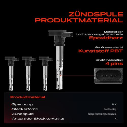 Frankberg 4x Z ndspule+4x Z ndkerze f r VW Golf Plus V Variant VI Passat EOS Jetta Alltrack CC Sharan Touran Bild Frankberg 4x Z ndspule+4x Z ndkerze f r VW Golf Plus V Variant VI Passat EOS Jetta Alltrack CC Sharan Touran