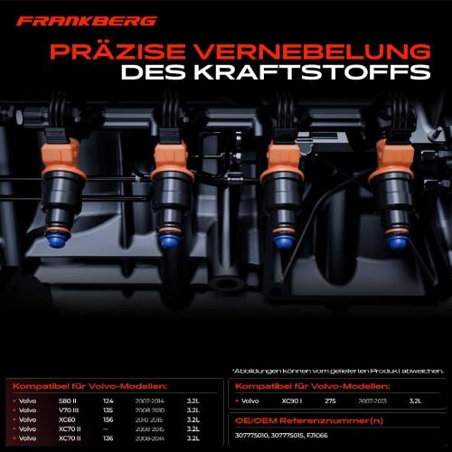 6x Einspritzventil Einspritzdüse für Volvo S80 XC60 XC90 V70 3.2L 2007-2015 Bild 6x Einspritzventil Einspritzdüse für Volvo S80 XC60 XC90 V70 3.2L 2007-2015